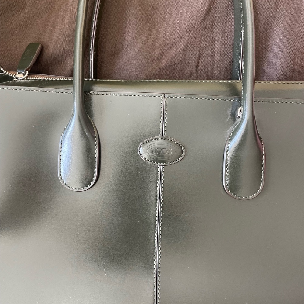 Vintage Tod's Dark Green Leather Handbag
